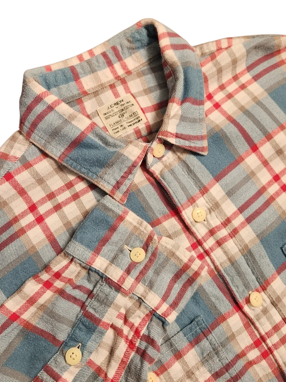 J. Crew Vintage Men's Size Med Plaid Button-Down Shirt Heritage Fisherman Cotton